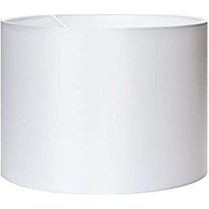 Lampenkap (Ø 40 cm), stof, hoogte 30 cm, rond, houder voor fitting E27 42 mm, reservekap voor hanglampen, staande lampen, tafellampen, wit