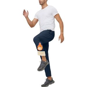 Joggingbroek Heren Winter Thermische Broek Warme Lange Joggingbroek Gevoerde Trainingsbroek Verstelbaar Trekkoord Met Zakken Outdoor Fleece Broek For Koud(Blue,XXL)