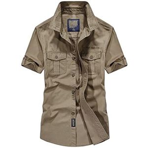 Men's Cargo Shirt Short Sleeve Outdoor Shirt with Pockets