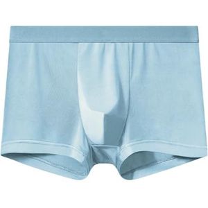Gyios Mens Boxers 3-pack Men’s Ice Silk Seamless Boxer Shorts – Breathable Skin-friendly Loose Fit Underwear For Daily Comfort-light Blue-l