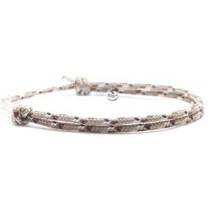 Nato Cuff - Paracord armband 2 mm en zilver 925 – verstelbaar sieraad voor dames of heren, ontworpen en gemonteerd in Frankrijk, Verstellbar, Nylon Zilver