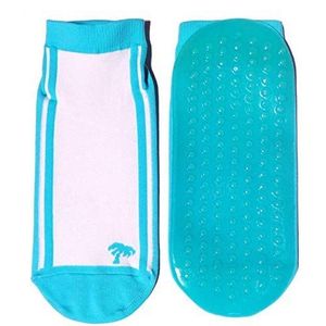 Weri Spezials Strandsokken, badsokken voor kinderen en het hele gezin met doorlopende ABS-coating, Thermolite Aqua-strandsokken in meerdere designs, turquoise + witte palmen, 27-30