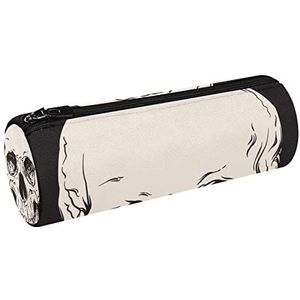 Wasbeer Animao op Witte Achtergrond Canvas Pen Etui Portemonnee Cosmetische Make-up Tas voor Student Briefpapier School Kantoor Opslag, Multi#10, 20x6.3cm/7.9x2.5in, Potlood gevallen