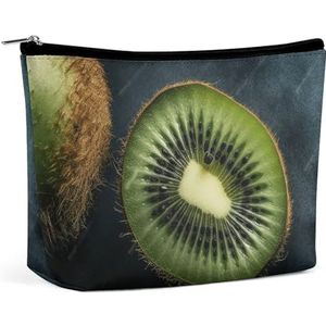 NQLYUT Make-uptas, draagbare make-uptas, kat en een skelet, toilettas, make-up-organizer, tas met grote capaciteit, ritszakje, reistoilettas voor dames en heren, Groene vruchten, Eén maat, Art Deco