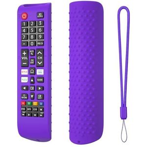 Smart TV BN59-01315A BN59-01315B Afstandsbediening Beschermhoes Siliconen Cover Mouw met Opknoping Touw Voor BN59-01315E BN59-01315L BN59-01315J Bn59-01347a Bn59-01180a (Donkerpaars)