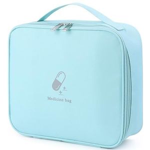Medicijnen opbergtas met mini-capaciteit, draagbare mini EHBO-zakje Medische kit Home EHBO-kit Survival Bag Noodtas Reismedicijnzak Dubbele handige pillenzak for in de auto, Reizen naar huis(Color:Blu