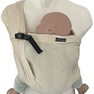 Minimonkey - Babydraagdoek Mini Sling in beige voor pasgeborenen vanaf de geboorte (0-2 jaar) tot 15 kg – zomers baby-draagzak waterdicht ergonomisch op de buik dragen in M-positie - draagsysteem voor