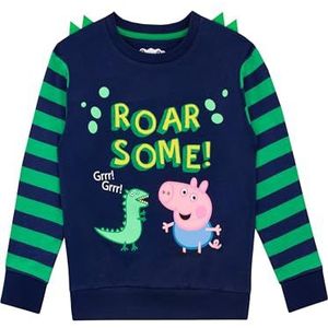 Peppa Pig - George Big - Sweatshirt - Blauw - Met Dinosaurus Spikes
