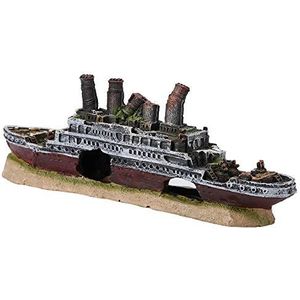 Resin Aquarium Fish Tank Landscape Ornament, Aquarium Artificial High Simulation Shipwreck Decoration Fish Tank Hide House Resin Aquarium Fish Tank Landscape Ornament, Aquarium Artificial High Simulation Shipwreck Decoration Fish Tank Hide House