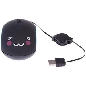 Tityvirnix Leuke Intrekbare USB Optische Scroll Muis 1000DPI voor Laptop PC Notebook 3 Zwart Blauw