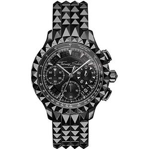 Thomas Sabo Heren Heren Horloge Roestvrij Staal, Roestvrij Staal Zwart WA0359-202-203, Zwart, 43 mm, armband