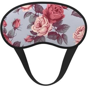 Rode rozen bloemen slaapmasker voor vrouwen meisjes mannen zacht comfortabel oogmasker met verstelbare riem verduisterende oogslaap schaduwhoes voor reizen yoga dutje ploegendienst werk