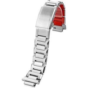 Roestvrij stalen horlogebandkast Geschikt for G-SHOCK 3229 Geschikt for Casio DW5600 GW-B5600 GW-M5610 Gemodificeerde rode onderkant horlogeband (Color : Silver strap, Size : 5600 Series)