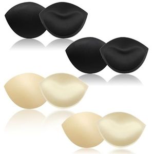 FUIPVGI 4 paar BH-pads inzetstukken, beha-inzetstukken, verwijderbare push-up borstversterker bh schuimspons pads beha pads inzetstukken inzetstukken beha inzetstukken push-up voor bikini lingerie top