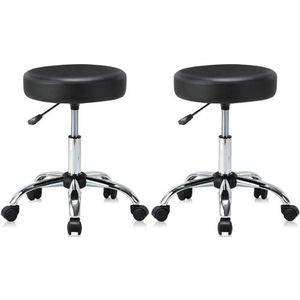 Verstelbare hydraulische draaikruk met kussen en wielen, PU-leer, draaibaar for kantoor, tatoeage, massage, gezichtsbehandelingen en spa.(2 Pack)