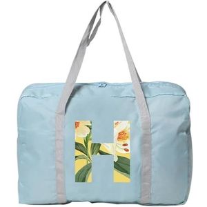 Reistas, reistas voor dames, opvouwbare reistas, plunjezak, draagtas, bagage, sport, plunjezak, weekendtas, overnachting, bloemenpatroon, print, 5 bloemen H, Eén maat