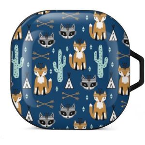 Marineblauwe vos oordopjes hoesje compatibel met Samsung hard shell beschermhoes zwart-stijl