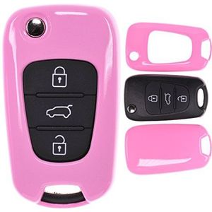 Opvouwbare sleutelhoes roze, compatibel met Hyundai i30 ix20 ix35 Kia Soul Sportage Ceed