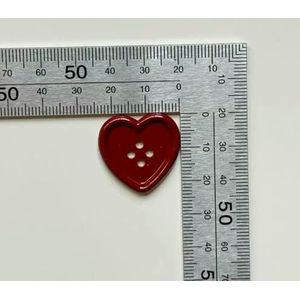 10 stuks Japanse vintage wijnrode hartknopen damesjas trui vest DIY deco schattige meisjes hoed kleding naai accessoires-wijnrood-24,0 mm