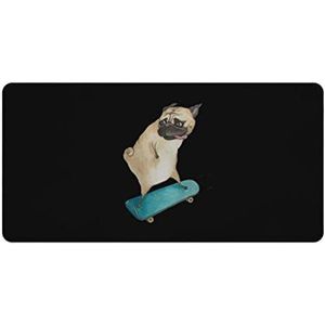 Skateboard mopshond mode bureau muismat antislip gaming muismat accessoires decor 30x60cm
