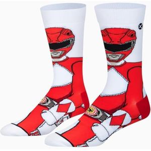 Odd Sox, Grappige crew-sokken, Mighty Morphin Power Rangers, volwassenen, maat 42-46, Red Ranger 360, L