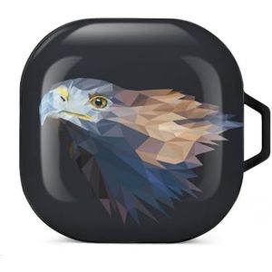 Golden Eagle Head Oordopjes Hoesje Compatibel met Samsung Hard Shell Beschermhoes Zwart-Stijl