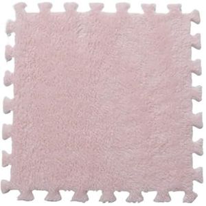 30 * 30 cm Kruipen Mat, Stiksels Suède Vloermat, Thuis Puzzel Schuim Tapijt for Thuis Woonkamer Slaapkamer(Pink)