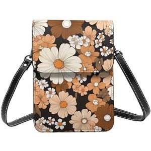 ASDJHFABKY Retro Bloemen Dual Telefoon Organizer Pouch Bloem Bohemen Voor Verpleegkundigen/Artsen 13.5X19CM