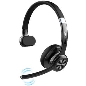 SANOTO Bluetooth headset met microfoon en USB-dongle noise cancelling draadloze headset met 20 uur spreektijd microfoon mute voor callcenter, kantoor, zoom, Skype