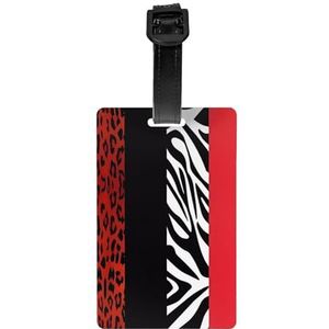 Bagagelabel voor koffer koffer tags identificatoren voor vrouwen mannen reizen snel ter plaatse bagage koffer rode luipaard en zebra dier