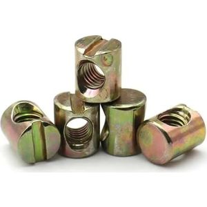 Meubelcilinderbouten, Verpakking van 6 sleufgaten for hamers met ingebedde cilinder en pasmoeren M4-M8(M8x17mm)