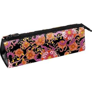 Paisley Bloemen in Tribal Etnische Pen Tas Briefpapier Pouch Potlood Tas Cosmetische Pouch Tas Compacte Rits Tas, Meerkleurig, 5.5 ×6 ×20CM/2.2x2.4x7.9 in, Tas Organizer