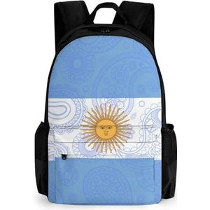 Argentinië Paisley Vlag 16 Inch Laptop Rugzak Grote Capaciteit Dagrugzak Reizen Schoudertas voor Mannen & Vrouwen