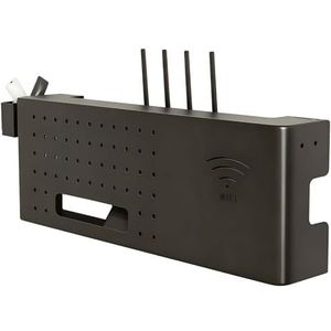 TAUIANE Wall-Mounted WiFi Storage Box, WiFi Box Hider, Metal Router Storage Box Shelf, Concealment Cabinet, Ideal Cable Management Solution for Living Room and Workspaces,zwart,60 * 20 * 10cm
