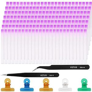 Yangfei Glasvezel nagelverlengingsset, 200 stuks nagelverlenging Glasvezel nageltips Snelle verlenging Glasvezelgelnagel met 2 stuks pincet 5 stuks clips voor nail art nagelverlenging