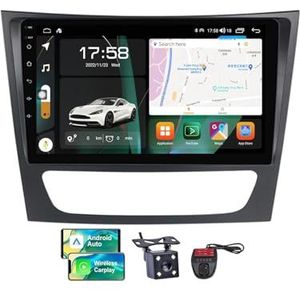 Android 13 Autoradio 9 Duim Touch Display Voor Mercedes Benz E Class S211 W211 2002-2010 Met Draadloze Carplay Android Auto/FM RDS DAB+/BT 5.0/Bediening op het stuur + Camera en DVR(NF-4)