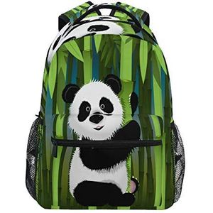 LUCKYEAH Dier Panda Bamboe Bos Rugzak School Boek Tas voor Tiener Jongen Meisje Kids Dagrugzak voor Reizen Camping Gym Wandelen