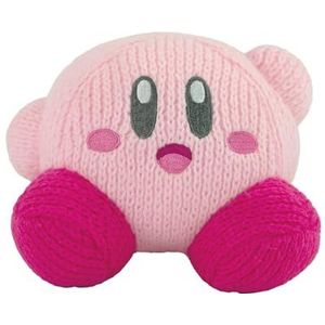 TOMY Nuiguru Gebreide Kirby pluche - zwaaiende Kirby Plushie - gehaakte knuffels - verzamelbare gehaakte knuffeldieren - zachte gezellige knuffels en Kirby kamerdecoratie - 15,2 cm
