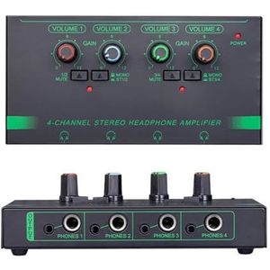 DJ-controller 4 6 kanalen hoofdtelefoonversterker mini draagbare oortelefoonsplitter stereo ultrageluidarme audiomixer for opnamestudiomonitor DJ-starterkit(4 Channels)