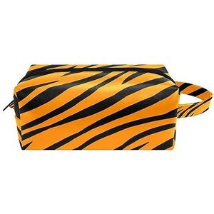 Make-up tas PU-leer,make-up tas voor op reis,Tijgerkleur Zebraprint,Cosmetische organizer voor dames