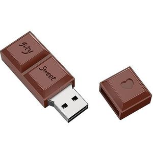 Uflatek USB-stick, 128 GB, USB-flashdrive, chocoladebruin, 128 GB, geheugenstick, karikatuur, USB 2.0, geheugenstick, externe gegevensopslag voor geschenken