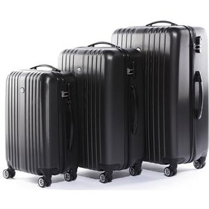 FERGÉ 3-delige koffer-set Reisbagage TOULOUSE premium harde spinner premium bagage-koffer grijs