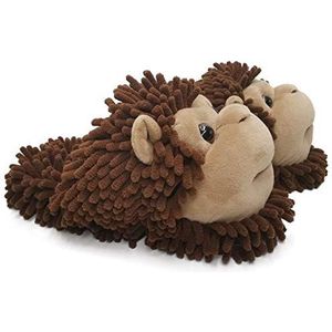 ofoot dames Winter warme ouder-kind fuzzy huisslippers voor Schattige Dieren Koala Vos Uil Kat Leeuw Gorilla Konijn, Duurzame Antislip Grijpers Rubberen Bodem Buitenzool