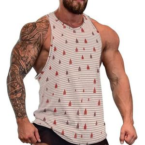 Kerstboom Heren Tank Top Grafische Mouwloze Bodybuilding Tees Casual Strand T-Shirt Grappige Gym Spier