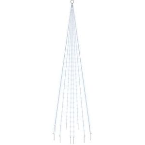 vidaXL Vlaggenmast kerstboom 310 LED's koudwit 300 cm