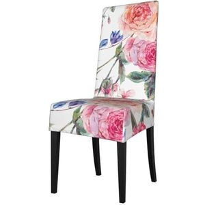 KemEng Aquarel lente bloem vintage, stoelhoezen, stoelbeschermer, stretch eetkamerstoelhoes, stoelhoes voor stoelen