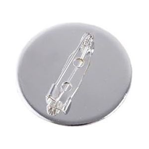 Broche Pin Trays met, Clasps Pin Disk Base， 10st 20mm 25mm Ronde Pin Messing Blank Pin Broche Base Tray Bezel DIY Sieraden Vinden (Kleur: Brons, Maat: 25mm Base Blank) (Color : Silver Color, Size :