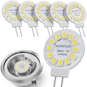 G4 LED Lampen 24V 28V Cool Wit 6000K 2W vervanging 20W Halogeenlamp Bulb - Mini 20 Watt Halogeen Replacement Capsule Lamp G4 2 Pin - G4 LED Lampjes Light Bulbs voor Inbouwspot RV Spot - 6 Stuks