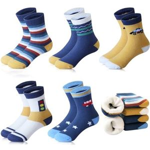 Domee Wintersokken met pluche voering, katoen, voor kinderen, 5 paar, Verkeerslicht, 24-25