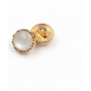 Button， Knopen Naaien Crafts， 10 stks/partij 10mm Parel Metalen Knoppen for Blouse Trui Jas Decoratie Knoppen Accessoires DIY(White)